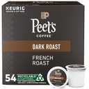 Peet's Coffee, Dark Roast Keurig K-Cup Pods, 100% Arabica Coffee - French Roast 54 Count (1 Box of 54 K-Cup Pods) (EXP 03/21/26)