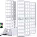 LED Closet Light with Charging Station, 6 Pcs 30LEDs 8'' Dimmer Rechargeable Motion Sensor Under Cabinet Lighting, Stick-Anywhere Night Light for Wardrobe,Kitchen