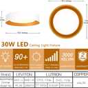 Bargeni 16.5 inch Dimmable LED Flush Mount Ceiling Light, Matte White with Gold Inside, 3000K/Warm White/30W, Modern Light Fixture for Closet and Hallway, 16.5 Inch-1 Pack