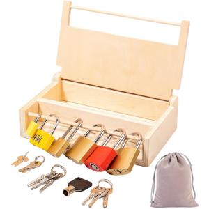 Montessori Lock and Key Toy Set for Kids, Educational Locks and Keys Toy, Montessori Materials Homeschool Preschool Educationl Toys for 3+ Year Old Toddlers (6 Pack Locks), LOCKS KEYS 01