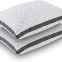 JJDANFILL Rayon Derived from Bamboo Pillow Queen Size, Shredded Memory Foam Pillows for Sleeping, Adjustable Firm Pillow for Back, Stomach, Side Sleeper - Washable Cover, 20 * 30 2 Pack