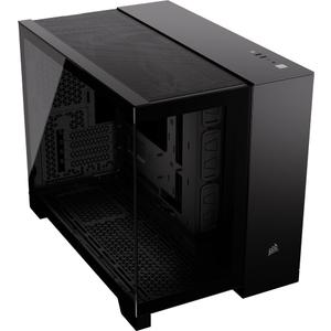 CORSAIR 2500X Tempered Glass mATX PC Case  No Fans Included  Dual-Chamber Design  Wide Cooling Flexibility  Reverse Connection Motherboard Compatible  Black (Small-Tower)