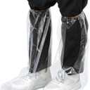 30 Pairs Waterproof Shoe Covers Disposable Rain Shoe Covers Transparent Plastic Shoes Cover Protector Boot Covers for Men and Women Rainy Outdoor (19.5inch Tall)