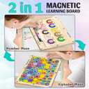 2 in 1 Double Side Magnetic Color and Number Maze, Montessori Alphabet Maze Board Toddlers Toys, Magnet Puzzle Learning Counting Color Matching Toy Clearance Deal