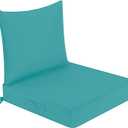 downluxe Waterproof Outdoor Chair Cushions 24x24, Outdoor Cushions for Patio Furniture with Removable Cover, Outdoor Deep Seat Patio Cushion Set with Backrest for Sofa, Couch and Patio Chairs, Teal