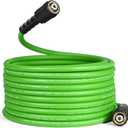 YAMATIC Flexible Pressure Washer Hose 50FT, 3400 PSI 1/4'' Power Washer Hose Replacement for Gas&Electric Washer, Kink Resistant Extension Leak-Free M22 Fittings, Green
