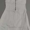 Fronage Women's Sexy Jeans Denim Strapless Dresses Bodycon Corset Tube Mini Dress, X-Small, (White)