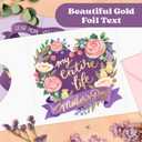2 x Honeyplum Heartfelt Mothers Day Card From Daughter or Son - Purple Floral Design With Sentimental Message - Gold Foil Lettering - 5 x 5 Inches