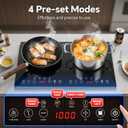Portable Induction Cooktop 2 Burner - 1800W Double Induction Cooker with 8 Power Settings, 4 Pre-Set Modes, Ultra Thin Design, Sensor Touch Control, Child Safety Lock & Timer | Electric Cooktop, 23 Inch