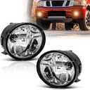 Fog Lights Assembly for 2004 2005 2006 2007 2008 2009 2010 2011 2012 2013 2014 2015 Nissan Titan Replacement Kit for 2005-2007 Nissan Armada with 899 12V 37.5W Halogen Bulbs ​Clear Lens