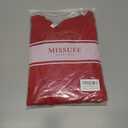 Missufe Women's V Neck Ruffle Short Sleeve Bodycon Summer Casual T Shirt Dress (XL)