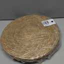 13.8 in Round Woven Placemats Plate Chargers Set of 6, Boho Farmhouse Rustic Woven Place Mats for Dining Table Decor, Rattan Wicker Table Mats Jute Braided Chargers for Dinner Plates (Natural Color)