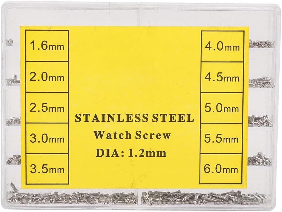 10 Types Watch Back Cover Screw Repair Watch Tool Professional Watch Repair Tools, 1.6-6.0mm Stainless Steel Cross Screw for Wristwatch Clock Back Case Watch Repair Accessory