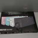 Wireless Keyboard and Mouse Combo - Full-Sized Ergonomic Keyboard with Wrist Rest, Phone Holder, Sleep Mode, Silent 2.4GHz Cordless Keyboard Mouse Combo for Computer, Laptop, PC, Mac, Windows (Green) (1 PACK)