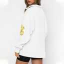 MAXIMGR Football Sweatshirt Women Game Day Sweatshirts Football Team Fans Pullover Shirt Sunday Funday Long Sleeve Tops (Small, White 338)