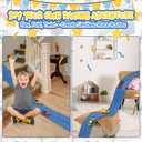 15 Ft Flexible Race Track for Kids, Hot Wheels, Matchbox Car Track,Car Launcher, Rolls Up Portable Race Track, Suction Cups Compatible, Diecast 1/50th Toy Cars, Cobalt Blue