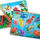 Melissa & Doug Magnetic Wooden Puzzle Game Set: Fishing and Bug Catching