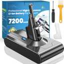 7200mAh Upgraded Designed 25.2V for Dyson V8 Battery Replacement, High Endurance Li-ion V8 Battery Compatible with Dyson V8 Animal/Motorhead/Absolute/Fluffy/SV10 Carbon Fiber Vacuum Cleaner