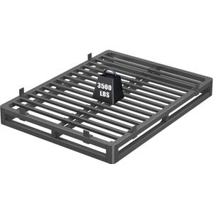 6 Inch Queen Bed Frame with Rounded Corner and Squeak Free U-Slot Design, Metal Platform Bed Frames 6 Non-Slip Guards, 3500lbs Heavy Duty Steel Slat Support, No Box Spring Needed, Black