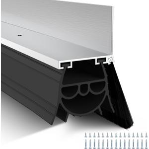 10FT Multi-Layer Garage Door Seal Kit, EPDM Bottom Seal & Brush | Pre-drilled aluminum track, reinforced multi-layer, blocks wind water dust pests, noise reduction, improves insulation, DIY