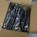 18 Pcs Black Plastic Serving Utensils Set - 6 Black Plastic Serving Spoons, 6 Black Tongs And 6 Forks - Heavy Duty Black Disposable Serving Utensils Set For Parties