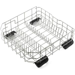 WD28X26099 WD28X34744 Lower Dishwasher Rack Replacement Parts for GE Lower Dishrack Dishwasher Rack 20.7'' D x 21.6'' W Roller Wheels GE GDF510PSM0SS GDT535PSM0SS Bottom Dish Rack Assembly 1 Pcs