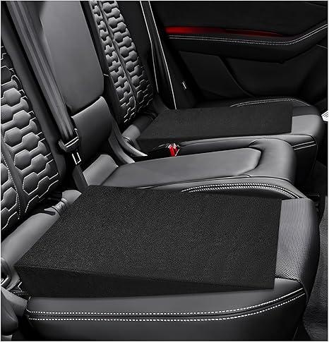 2 PCS Auto Seat Wedge Leveling Cushion, Comfortable Car Backseat Wedge Support Cushion Pad, Angled Design Car Interior Chair Pad Ergonomic Pain Relief Rear Seat Leveling Mat