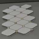 STICKGOO 10 Sheets Peel and Stick Backsplash, Pure White Marble Look PVC Mixed Metal Gold Kitchen Backsplash, Stick on Backsplash Wall Tiles for Kitchen, Bathroom, RV