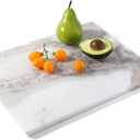 Koville Marble Cutting Board for Kitchen, 16x12 Inches Large Marble Slab Cheese Board, Rectangular Serving Board for Baking Charcuterie Pastry, Natural Stone Board for Countertop (Namib Picasso)