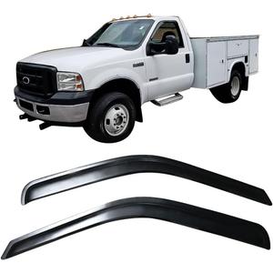 IKON MOTORSPORTS Tape On External Window Visor, Compatible with 1999-2016 Ford F250 F350 F450 F550 Superduty Standard Cab, Tinted Acrylic Side Window Wind Deflector Rain Guards