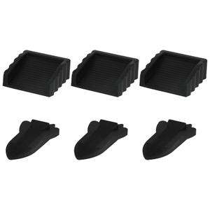 6pcs Door Stopper, 2 Styles Small TPR Rubber Doorstops Wedge Bidirectional Anti-Slip Spacecraft Indoor Bottom Stop Weight Prop Hold Keep Open Works on All Floor Types Home & Office Use (Black)