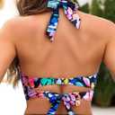 Tempt Me Women Halter Bikini Tops Push Up Retro Bathing Suits Padded Swimsuit Top Only No Bottom, XL