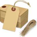 Kraft Paper Small Hang Tags, 100 pcs - Blank Price Tags for Inventory Labeling