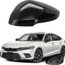 Compatible with Honda Civic 11th Gen 2022 2023 2024 LX EX EX-L Si Sedan Sport Side Mirror Cover, Driver Left Side Mirror Cap With Turn Signal