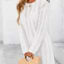 PRETTYGARDEN Women's Swimsuit Cover Up 2025 Summer Bathing Suit Swimwear Crochet Knit Dress Fashion Beach Vacation Clothes (White,Small) (White, S)