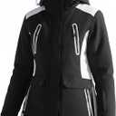 FREE SOLDIER Women's Waterproof Ski Snow Jacket Warm Fleece Lined Winter Rain Jacket with Hood Fully Taped Seams M