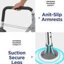Toilet Safety Rails for Seniors, Adjustable & Foldable Toilet Frame for Elderly and Disabled, Handicap Toilet Handles Fits Any Toilet (350 lb)