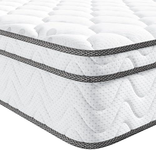 Vesgantti Twin XL Mattress, 10 Inch Hybrid Mattress in a Box with Memory Foam & Pocket Spring, Ergonomic Design & Pressure Relief, Medium Firm Feel,39"*80"*10"