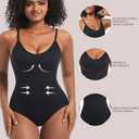 HUGINOCT Body Shaper Tummy Control Seamless Shapewear for Women Under Dress Shirts Light Compression Bodysuit