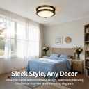 Drosbey 36W Dimmable LED Ceiling Light Fixture, 12in Flush Mount Light Fixture, Ceiling Lamp for Bedroom, Kitchen, Bathroom, Hallway, Super Bright 3500 Lumens, Black, 3000K Warm White