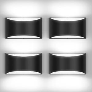 4 Pack Black Modern LED Wall Sconce Hardwired Indoor Wall Lights Up and Down Wall Mount Light for Living Room Bedroom Corridor Hallway Conservatory Cool White 6000K(with G9 Bulbs)