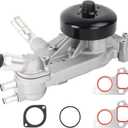 AW5104 Engine Water Pump Kit with Thermostat & Gasket, Compatible with Chevy Silverado Tahoe Trailblazer Suburban, GMC Sierra Envoy Yukon, Buick, Cadillac, Hummer, Isuzu