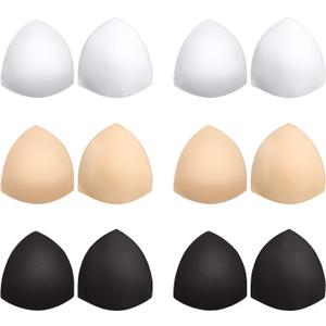 Awpeye Bra Pads Inserts 6 Pairs, Bra Cups Inserts, Removable Breast Enhancers Inserts for Women (Beige, Black, White) Awpeye Bra Pads Inserts 6 Pairs, Bra Cups Inserts, Removable Breast Enhancers Inserts for Women (Beige, Black, White)