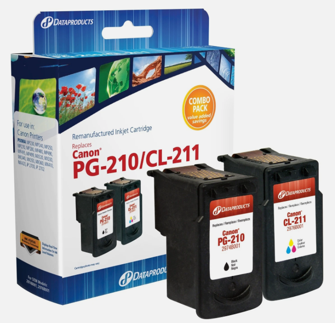 Data Products Remanufactured Inkjet Cartridges Canon PG-210/CL-211 Combo Pack