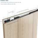 DIYHD 34" Concealed Sliding Barn Door Hardware with Dual Soft Close Mechanism, No Floor Track, Fit MIN Openning Width 28", Supports Up to 176 lb, Hidden Wall Mount System (Door Not Included)