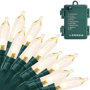18ft 50 LED Battery Operated Christmas Lights, 8 Modes with Timer - Waterproof for Indoor & Outdoor Decor (Green Wire Warm White) 18ft 50 LED Battery Operated Christmas Lights, 8 Modes with Timer - Waterproof for Indoor & Outdoor Decor (Green Wire Warm White)