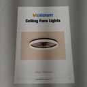 VOLISUN Low Profile Ceiling Fans with Lights and Remote, 19.7in Fandelier Ceiling Fan Flush Mount, 3000K-6500K Smart Bladeless LED Fan Light, White Modern Ceiling Fans with Lights for Bedroom