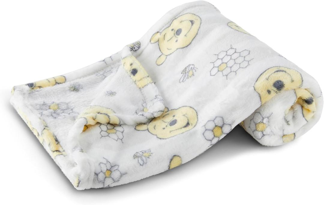 Disney Characters Flannel Fleece Baby Blanket - Soft & Cozy 30x40 Inches, Featuring Mickey Mouse, Minnie Mouse, Winnie The Pooh, and Dumbo