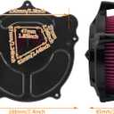 Air Cleaner Filter Aluminum Fit for Harley Touring Road King Street Glide Softail Sportster Dyna (Black Housing Red Element, B For Touring 00-07,Softail 00-15,Dyna 00-17)
