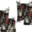 Arden Plush Indoor/Outdoor Rocking Chair Cushion Set, 2 Pack, 20 x 18, Water Repellent, Fade Resistant, Tufted Cushion for Rocking Chairs Simone Black Tropical